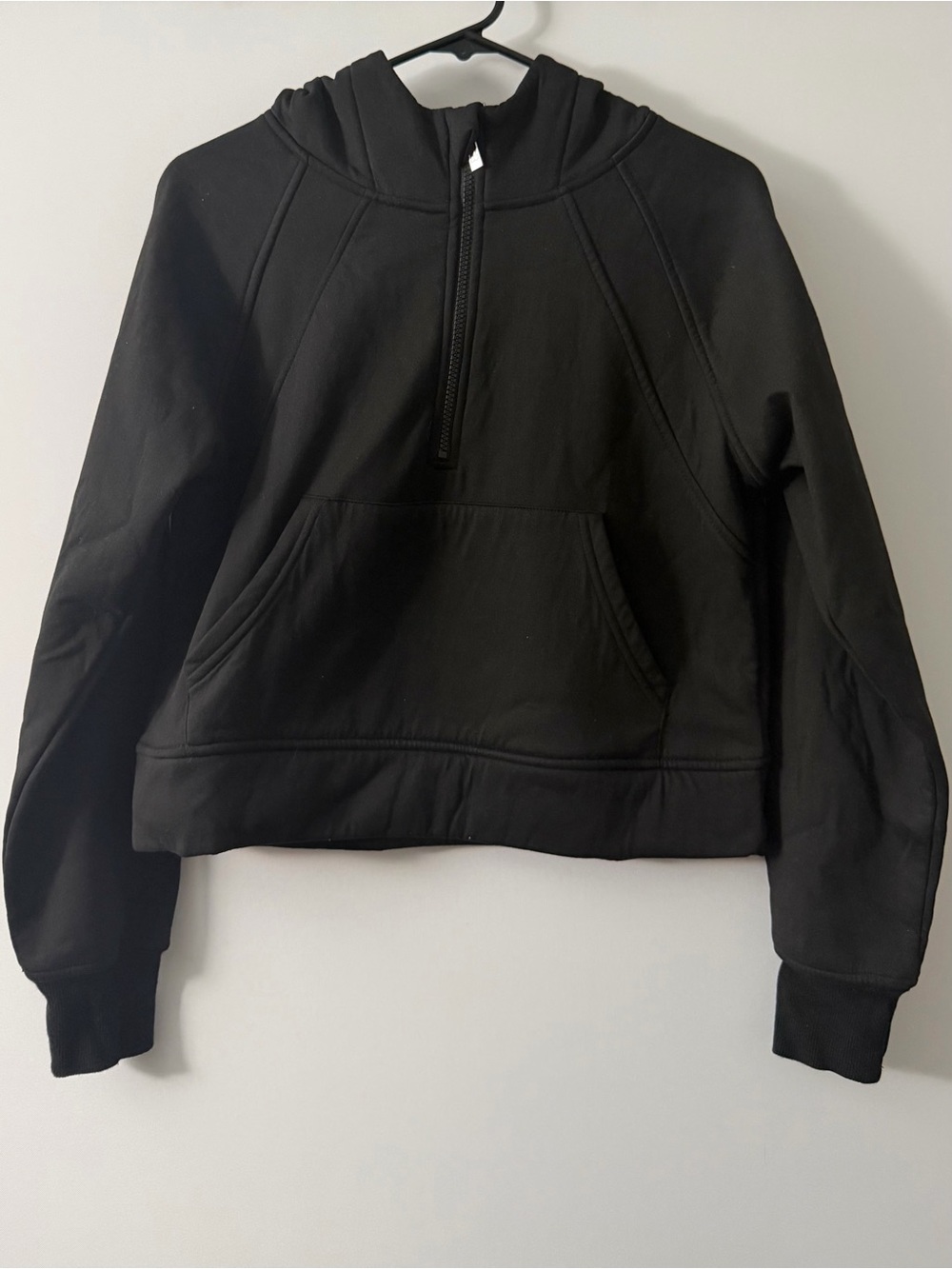 Laslulu Size Small Women's Pullover Hoodie Sweater Half Zip w Pocket Black Used